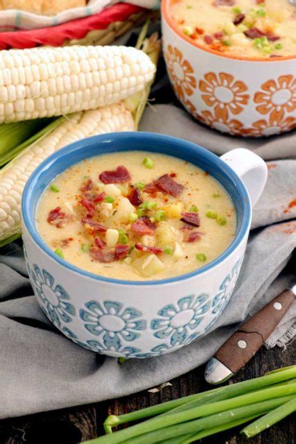 Corn Chowder with Potato and Bacon - Foxy Folksy