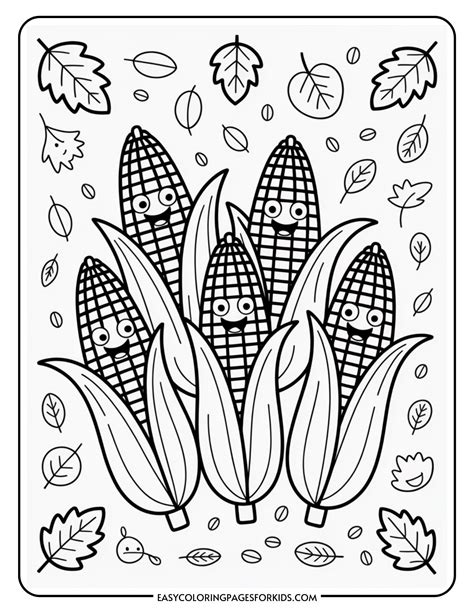 Corn Cob Coloring Shee