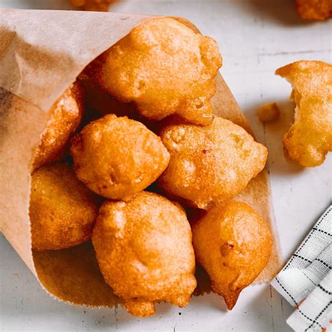 Corn nugget. Instructions. Heat oil in a heavy pot or deep fryer to until it reaches a temperature of 180C/350F.. Combine flour, baking powder, salt, and sugar in a medium bowl. In a separate bowl, whisk the egg, milk, and shortening. Combine the wet mixture into the dry mixture. 