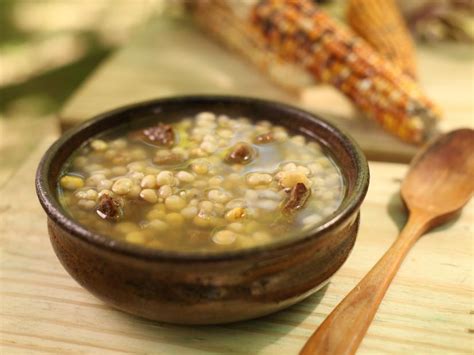 Native American Foods prepared according to the recipes included in this article. (A) Succotash is based on boiled sweet corn and beans, and is still a popular food in the Southern USA. (B) Bean bread is corn bread with beans and can be quickly prepared to make a highly nutritious meal or side dish.. 