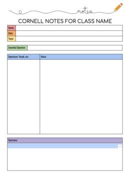 Cornell Notes For Google Docs Worksheets Teaching Resources Tpt