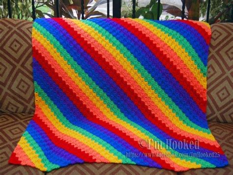 Corner to Corner Afghan Rainbow using pattern
