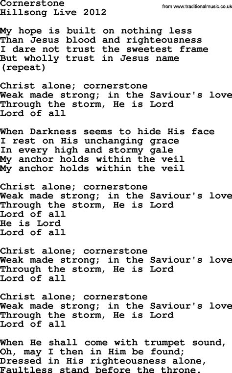 Cornerstone lyrics. Things To Know About Cornerstone lyrics. 