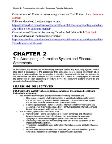Cornerstones of financial accounting manual 3rd chapter 3. - The wine beer and spirits handbook by the international culinary schools at the art institutes.