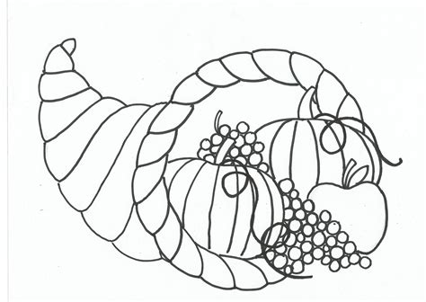 Cornucopia Coloring Sheets