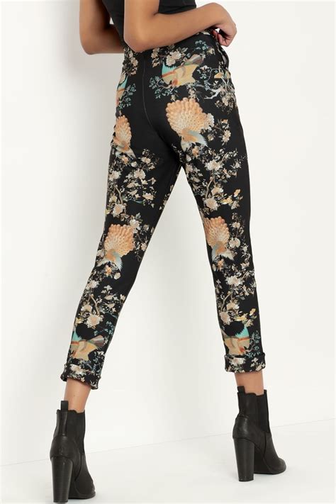 Coromandel Screen Cuffed Pants - BlackMilk Clothing