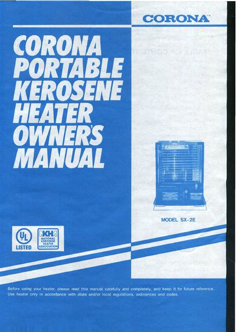 Corona portable kerosene heater sx 2e manual. - Proudhon et les socialistes de son temps.