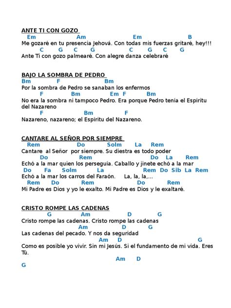 Coros pentecostales acordes pdf.  Acordes para 20 COROS PENTECOSTALES DE AVIVAMIENTO...