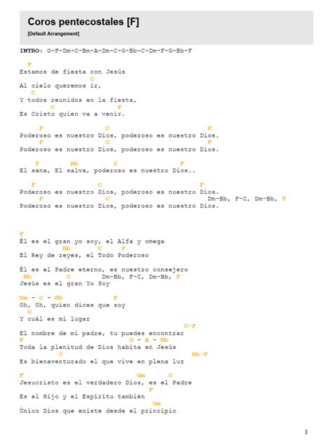 Coros pentecostales. : F#7, Bm, F#, Em.  See lyrics and music videos, find C...
