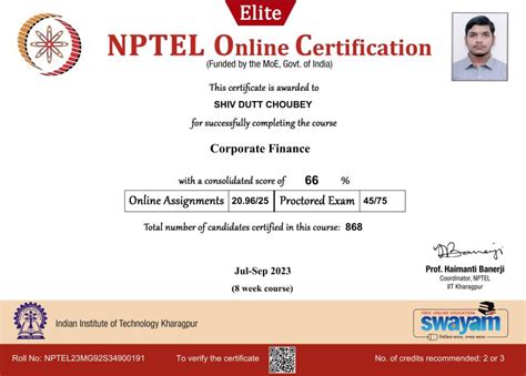 Corporate Finance - Course - NPTEL