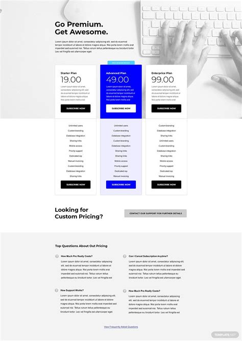 Corporate SaaS Pricing Page Template in HTML5, PSD Download