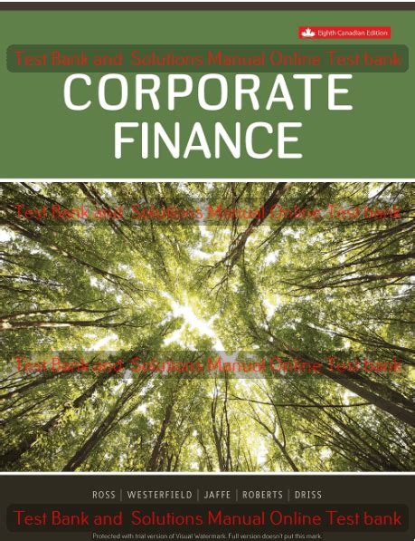 Corporate finance 8th edition solutions manual. - Engineering fluid mechanics 9th edition solutions manual.