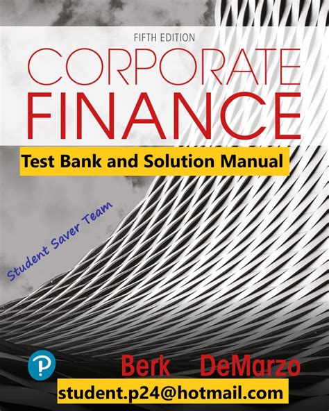 Corporate finance berk demarzo solution manual. - The thinking students guide to college 75 tips for getting a better education chicago guides to academic life.