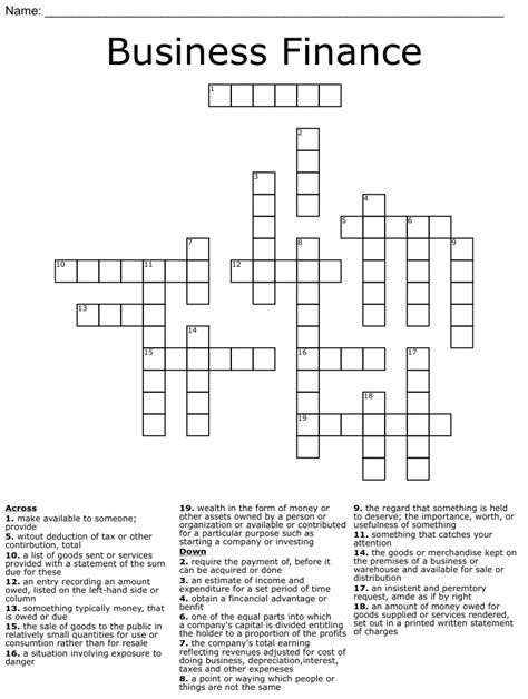 Find the answer to Finance Related, For Short Crossword Clue featured