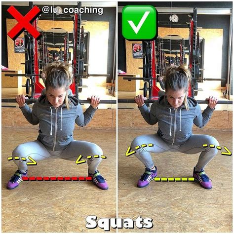 Correct setting of knees in squats with a barbell