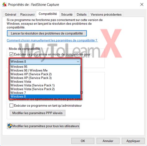 Correctifs de compatibilité pour Windows 10, Windows 8, Windows …