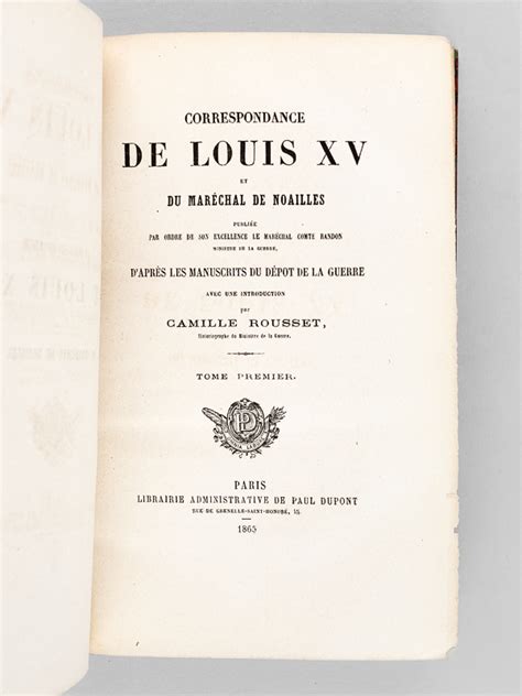 Correspondance de louis xv et du maréchal de noailles. - Festschrift zum 150-jahr-jubiläum des männerchors chur..