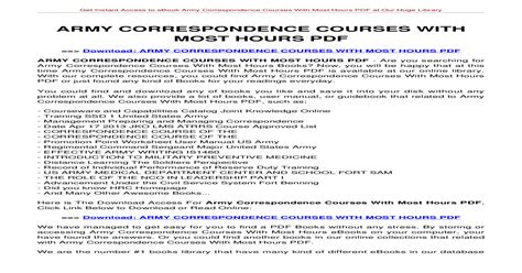 Correspondence courses army. ATIS 