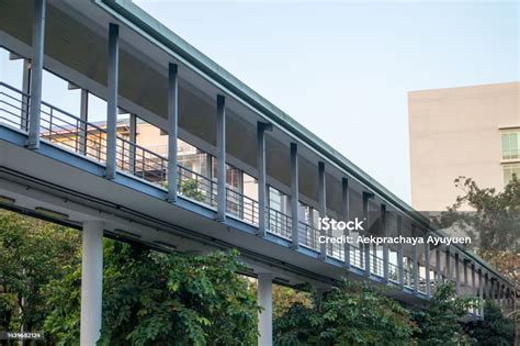 Corridor and Bridge Connecting Buildings. Stock Photo Image of