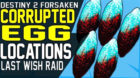 Destiny 2 Forsaken - All Corrupted Egg Locations in The Shattered Throne Dungeon / Mission. Just a quick video showing the location of all nine eggs in here.... 