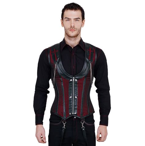 This Brocade Corset Vest Male – a timeless piece designed to shape and tone your waist for a notable and Bold look. This men's corset offers firm support to your body, while also improving your posture during daily activities. It's crafted by hand with strong steel bones to give you a great fit. Each corset is made one by one to meet our high .... 