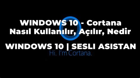 Cortana türkçe windows 10