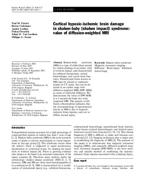 Cortical hypoxic-ischemic brain damage in shaken-baby ... - Springer