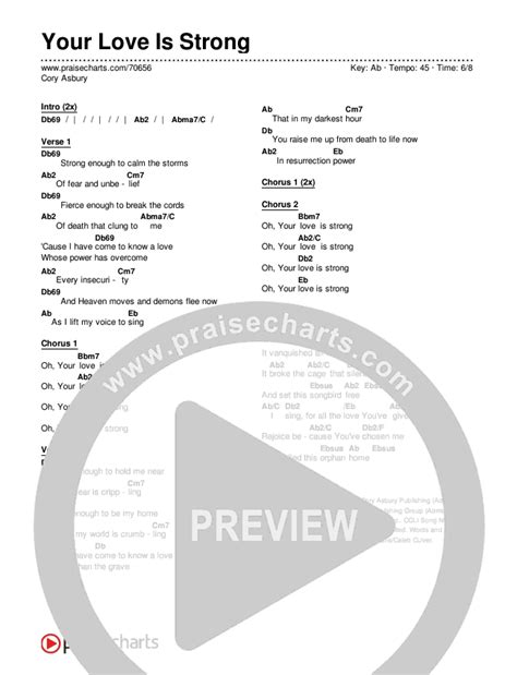 Cory Asbury - Your Love Is Strong Lyrics Lyrics.com