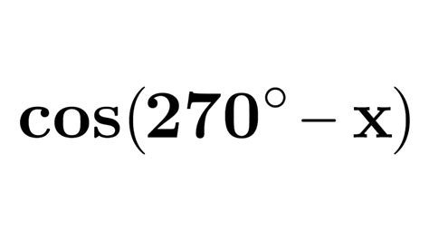 Cos 270. Trigonometry Examples. Popular Problems. Trigonometry. Simplify cos (270-x) cos (270 − x) cos ( 270 - x) Nothing further can be done with this topic. Please check the expression entered or try another topic. cos(270−x) cos ( 270 - x) 