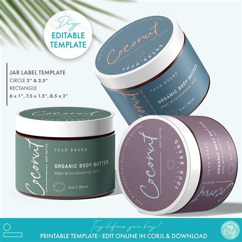 Cosmetic Label Template