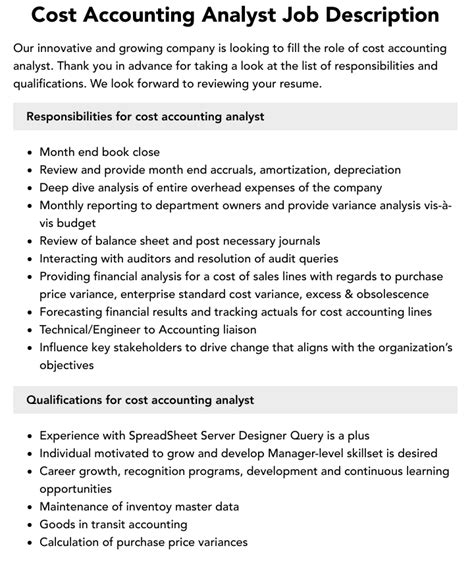 Cost Accounting analyst GD-051 - Tocancipá Jobrapido.com