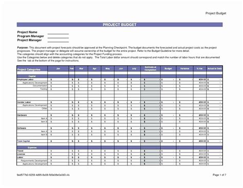 Cost Breakdown Template Excel Spreadsheet Collections in Cost