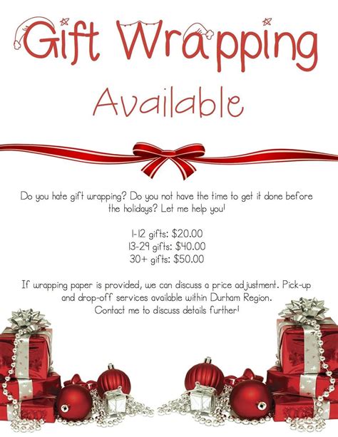 Cost Of Gift Wrapping Services