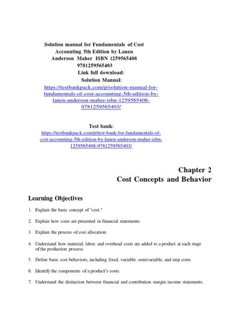 Cost accounting 5th edition solution manual. - La guida dell'assistente virtuale al marketing.