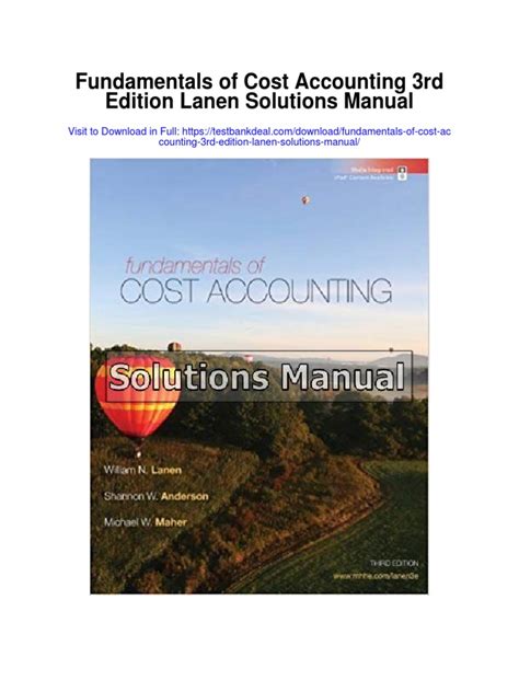 Cost accounting lanen 3e solutions manual. - Excel vba guide of useful functions.