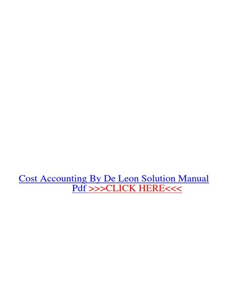 Cost accounting solution manual by de leon. - Handbook of the mosquitoes of north america.