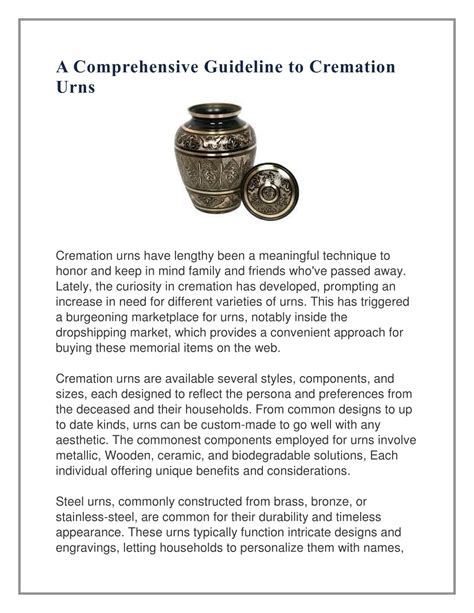 Cost of cremation urns.  In this comprehensive guide, we provide key information Cremation...