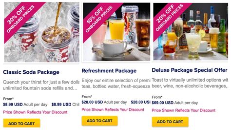 Cost of drink package on royal caribbean. The Classic Soda Package allows guests to enjoy unlimited fountain soda and Coca-Cola® Freestyle beverages. Package includes: Fountain soda and refills at any venue. Coca-Cola® Freestyle beverages*. 
