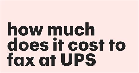Cost to fax at ups. Here are the latest UPS fax service rates: For a single document, each page would be $1.00. (national) For extra documents per page, the price is $1.00. (national) For international, the price per page is $3.00 and for every additional page is $3.00. The UPS store locations are open from 7 am to 10 pm, Mondays through Fridays, but other ... 