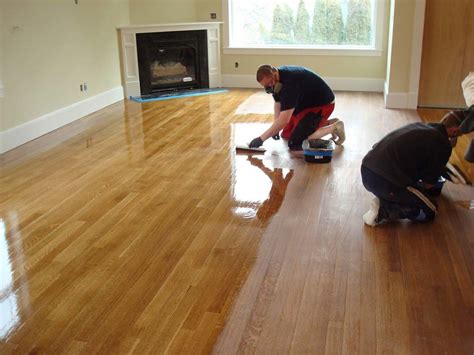 Cost wood floor refinishing. Refinish hardwood floor cost: $3–$8 per sq. ft. Replacing subfloor cost: $500–$750. Labor Cost to Repair Hardwood Floors. You'll pay around $65 to $100 per hour to repair hardwood floors, and projects take anywhere from five to 24 hours. Labor ranges from $330 to $2,400 for most wood floor projects. 
