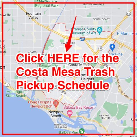 Costa mesa trash pickup schedule. CR&R is CMSD’s contracted trash hauler for solid waste services and is responsible for large item collections. To schedule a collection, customers may call CR&R Customer Service at (949) 646-4617 Monday through Friday, 8 a.m. to 5 p.m., or submit a request online. 