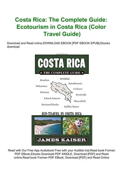 Read Online Costa Rica The Complete Guide Ecotourism In Costa Rica Full Color Travel Guide By James Kaiser