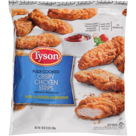 Costco sells 3 pounds of the Just Bare Spicy Chicken Strips for $14.99 or $5 per pound. This is on par with the other Just Bare products, which are also in the $5 range. Costco also sells Tyson’ Crispy Chicken Strips for $4.66 a pound, which is slightly less than the Just Bare Chicken Strip price per pound. 