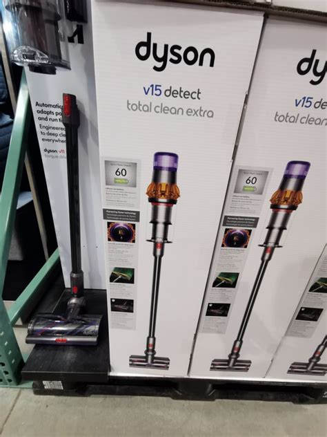 Costco dyson v15. Member Only Item. $559.99. After $140 OFF. Dyson V15 Detect Total Clean Extra Cordless Stick Vacuum. Powerful and Intelligent for Whole-Home Deep Cleaning. Reveals Invisible Dust. 60 Minutes Of Run Time. Includes 10 Dyson-Engineered Accessories. V15 Detect Total Clean Extra Exclusively at Costco. 
