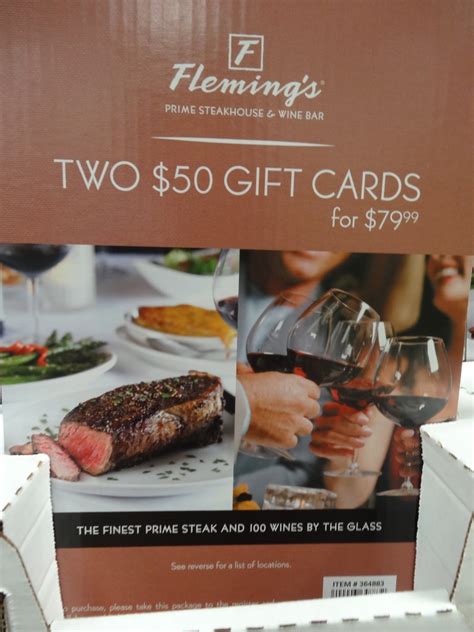Costco fleming's gift card. Product Details. Item may be available in your local warehouse for a lower, non-delivered price. The Hand Crafted All Occasion Greeting Card assortment contains 35 unique and creative designs to help you celebrate any occasion. Categories include Birthday, Blank, Mother's Day, Father's Day, Thank you, Congratulations, Wedding, Baby, and ... 