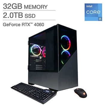 Costco gaming desktop. CyberPower, Intel Core i5, 16GB, 1TB SSD, NVIDIA GeForce RTX 3060, Gaming Desktop PC Bundle,, with 23.8" Monitor, Gaming Keyboard, Mouse, Mousepad and Headset - Intel Core i5-10400F Processor - NVIDIA GeForce RTX 3060 Graphics 