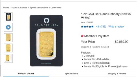 costco quickly selling out of gold bars listed on whol