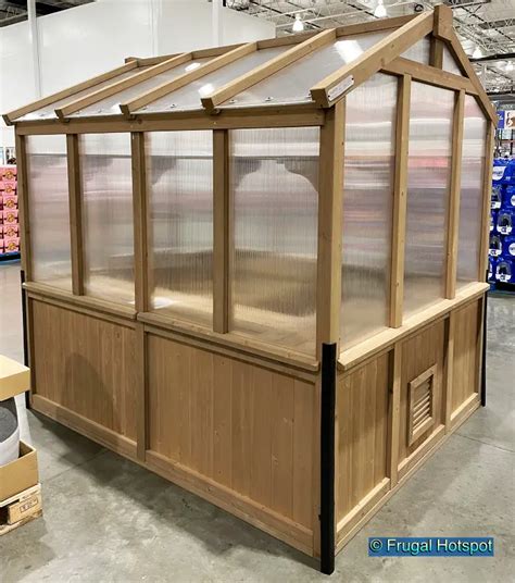 Costco greenhouse cedar. The Yardistry Greenhouse at Costco is made of cedar, and from an aesthetic standpoint, that's a plus. The greenhouse also features double-wall polycarbonate windows, which are durable and provide ... 