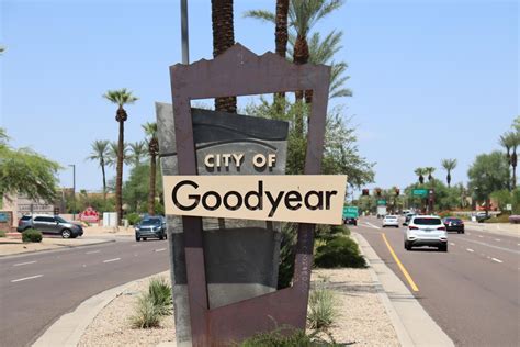 Goodyear, AZ 85338. From Sky Harbor / East Valley. Take I-10 W to Exit 127 (Bullard Avenue) or Exit 126 (Estrella / PebbleCreek Parkway) and head south. The ballpark is located approximately 2.5 miles south of I-10, just past Yuma Road. From the Northwest Valley.. 