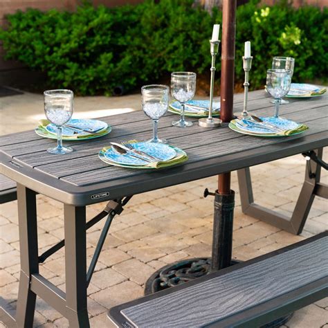 Costco lifetime picnic table. Lifetime 60105 Wood Grain Picnic Table and Benches, 6 Feet, Brown. Wood. 4.1 out of 5 stars 119. Cosco Outdoor Living 87902DGR1E 6 ft. Folding Blow Mold, Dark Wood Grain with Gray Legs Picnic Table. Wood. 4.4 out of 5 stars 423. 200+ bought in past month. $229.88 $ 229. 88. List: $264.99 $264.99. 